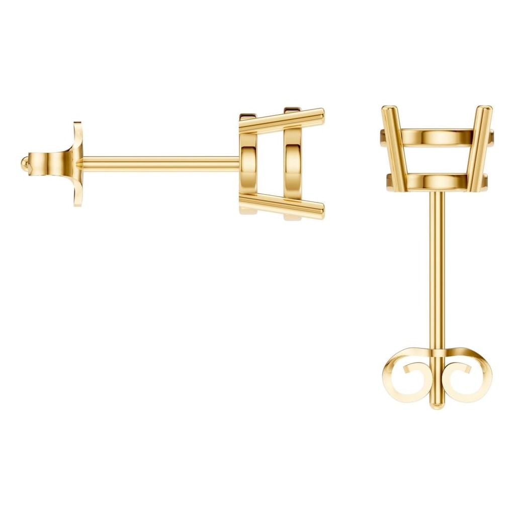 EA-0839 Yellow Gold Earrings UNSET - BACK