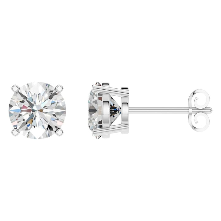 Solitaire Stud Earrings Mounting - Round 8mm