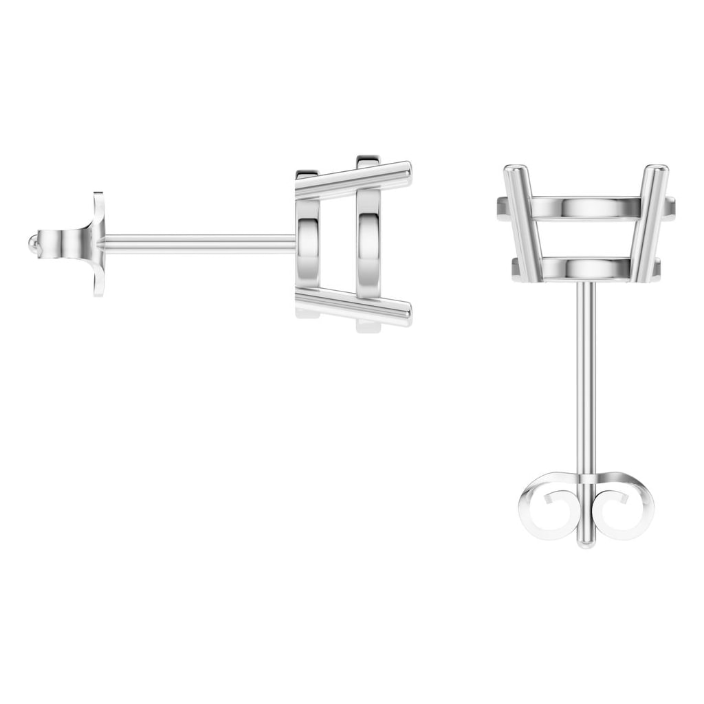 EA-0839 White Gold Earrings UNSET - BACK