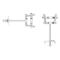 EA-0839 White Gold Earrings UNSET - BACK
