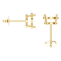 EA-0839 Yellow Gold Earrings UNSET - BACK