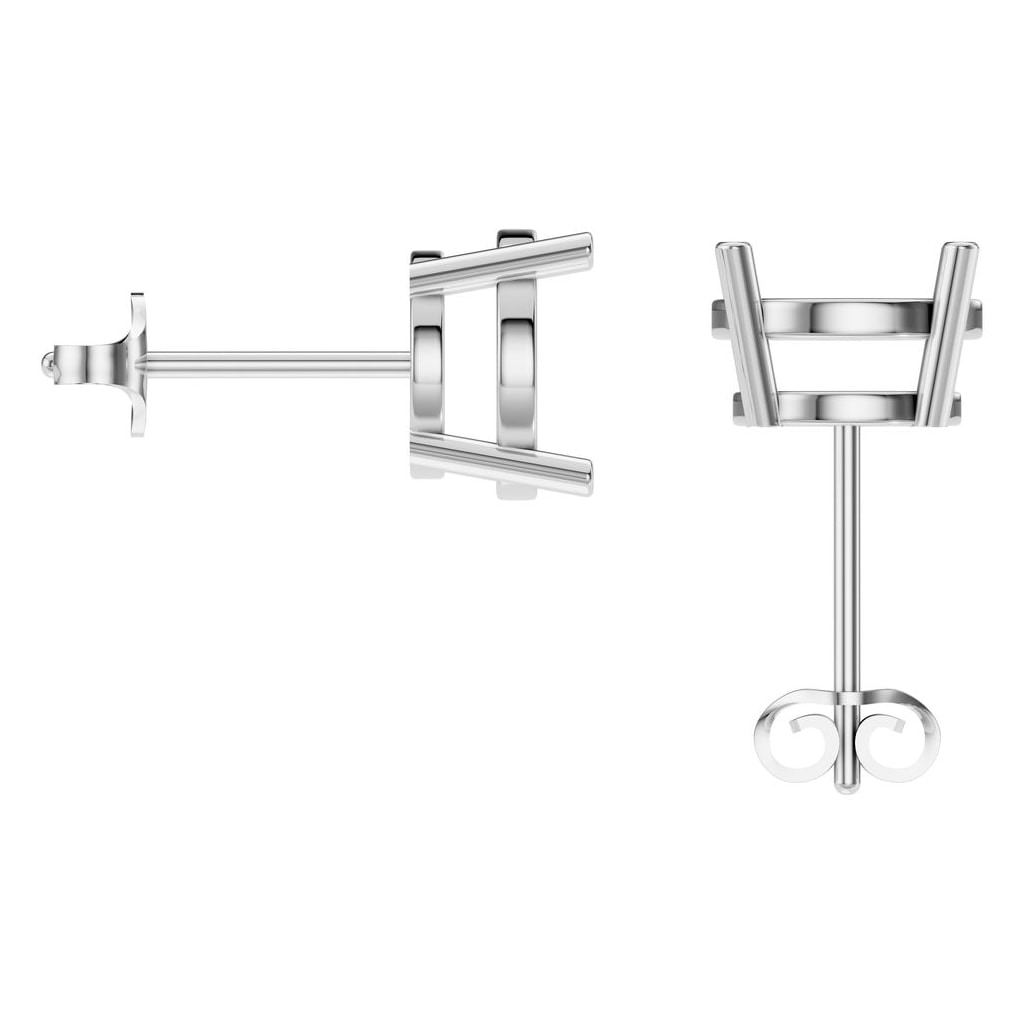 EA-0839 White Gold Earrings UNSET - BACK