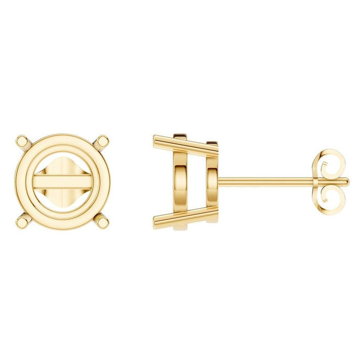 Solitaire Stud Earrings Mounting - Round 9mm