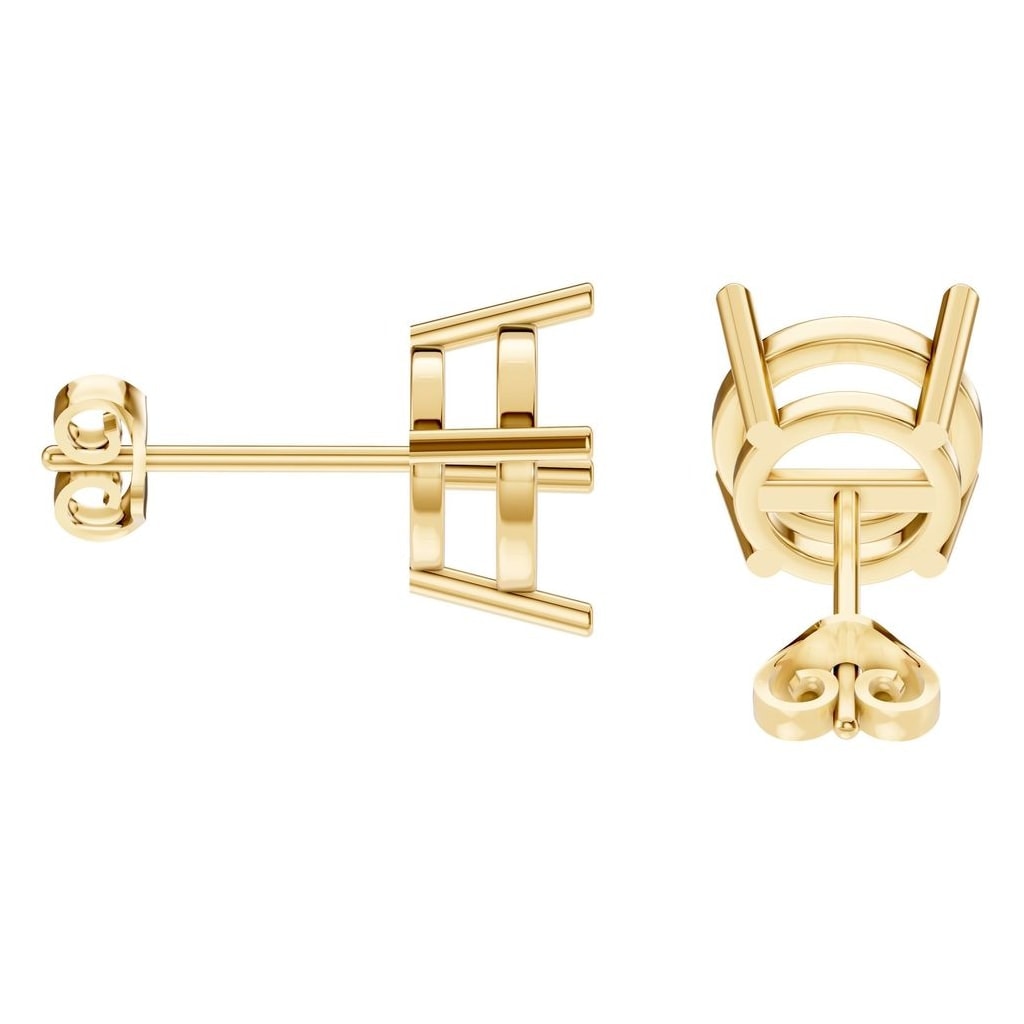 EA-0839 Yellow Gold Earrings UNSET - Side View