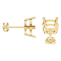 EA-0839 Yellow Gold Earrings UNSET - Side View