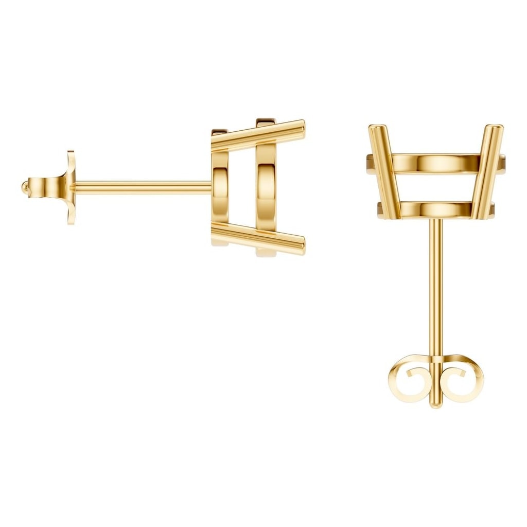 EA-0839 Yellow Gold Earrings UNSET - BACK