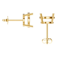 EA-0839 Yellow Gold Earrings UNSET - BACK