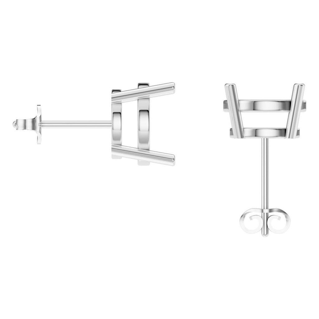 EA-0839 White Gold Earrings UNSET - BACK