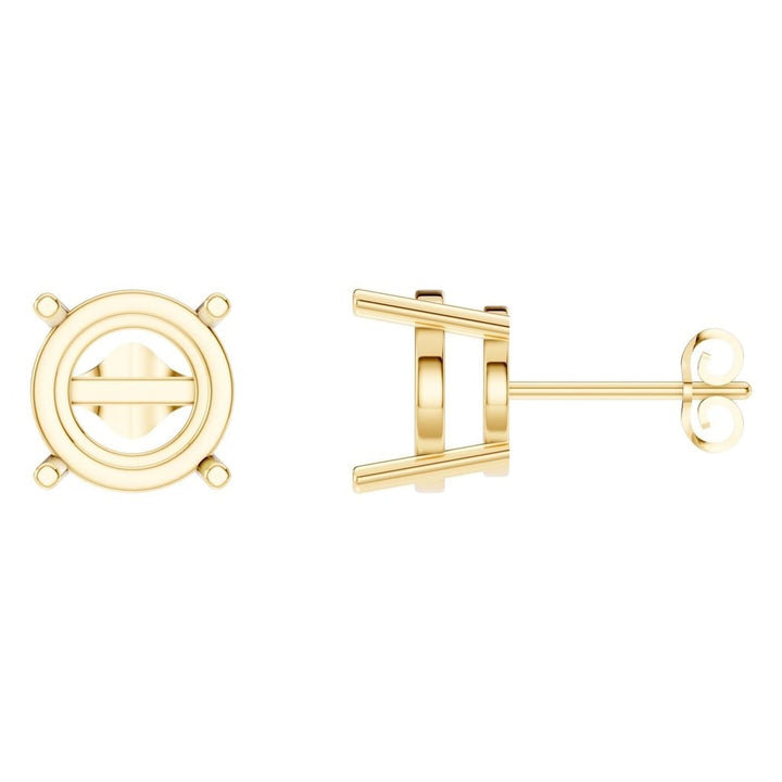 Solitaire Stud Earrings Mounting - Round 10.25mm