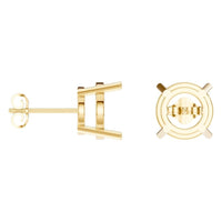 EA-0839 Yellow Gold Earrings UNSET - ANGLE