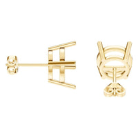 EA-0839 Yellow Gold Earrings UNSET - Side View