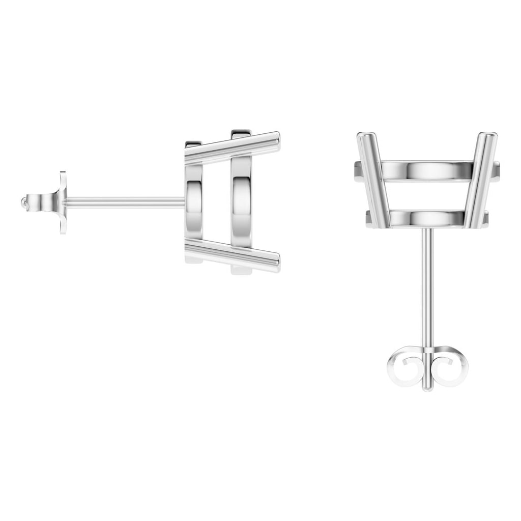 EA-0839 White Gold Earrings UNSET - BACK