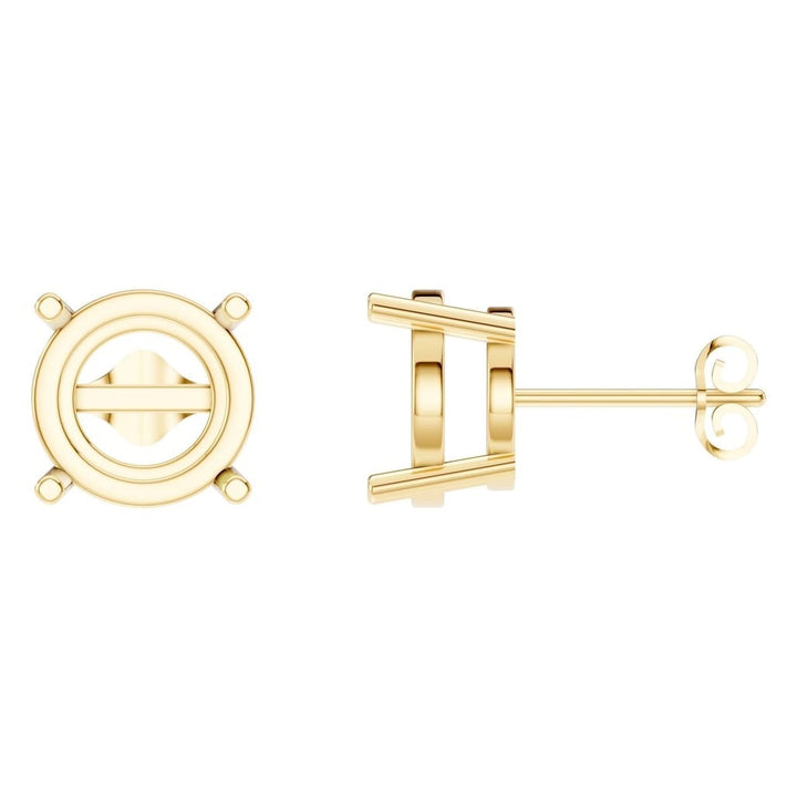 Solitaire Stud Earrings Mounting - Round 11mm