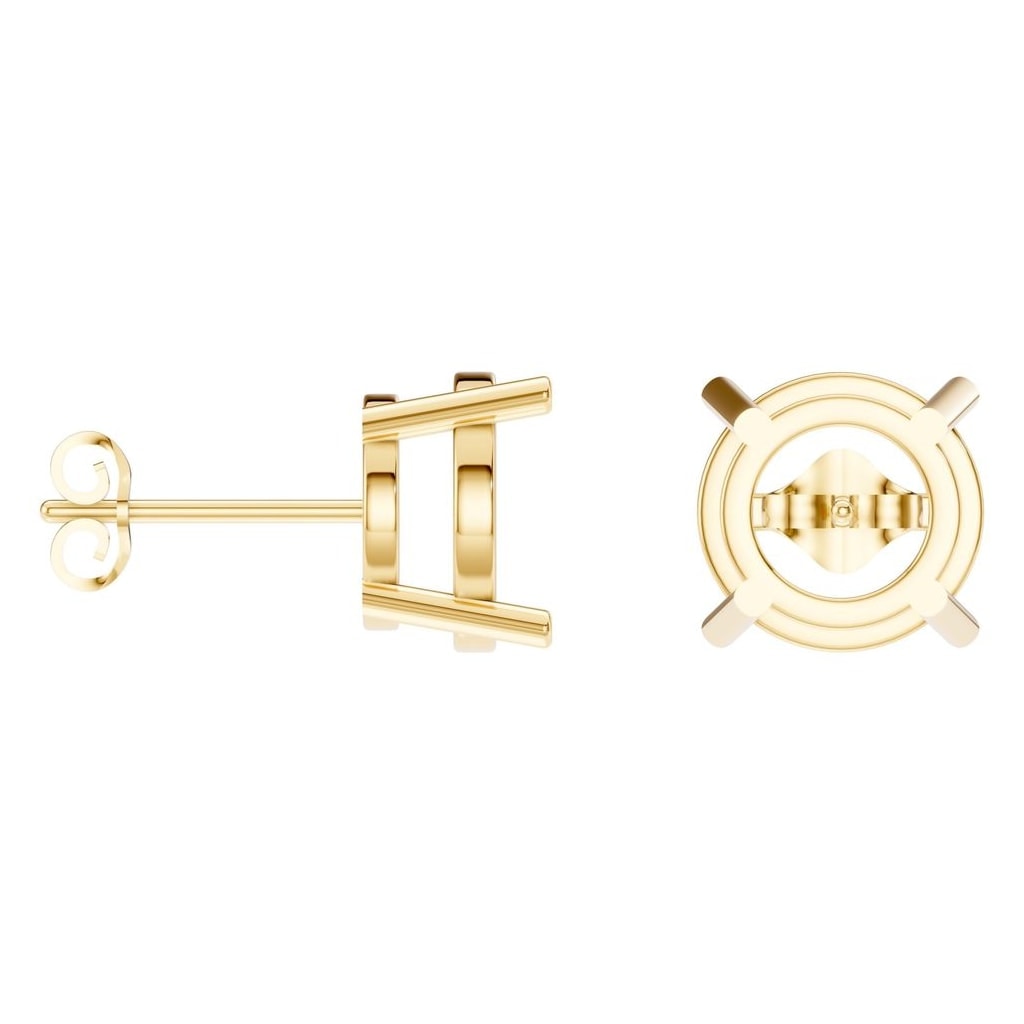 EA-0839 Yellow Gold Earrings UNSET - ANGLE