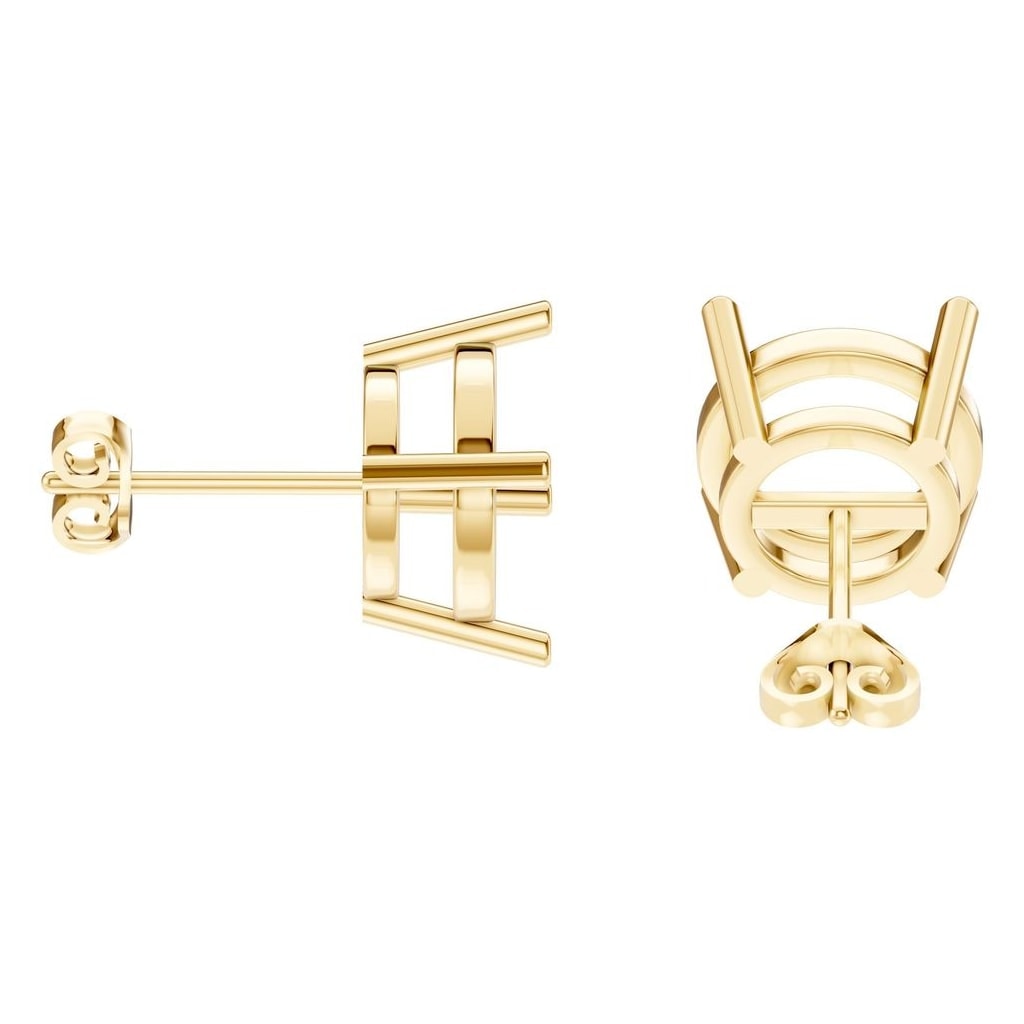 EA-0839 Yellow Gold Earrings UNSET - Side View