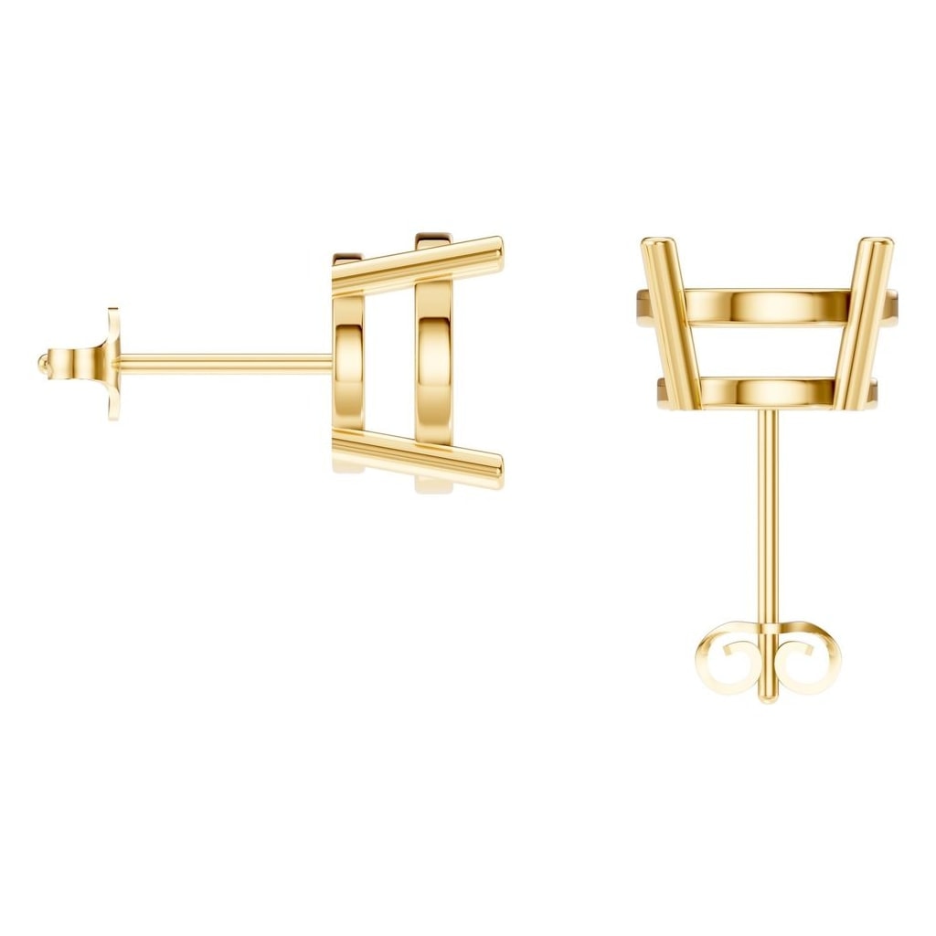 EA-0839 Yellow Gold Earrings UNSET - BACK