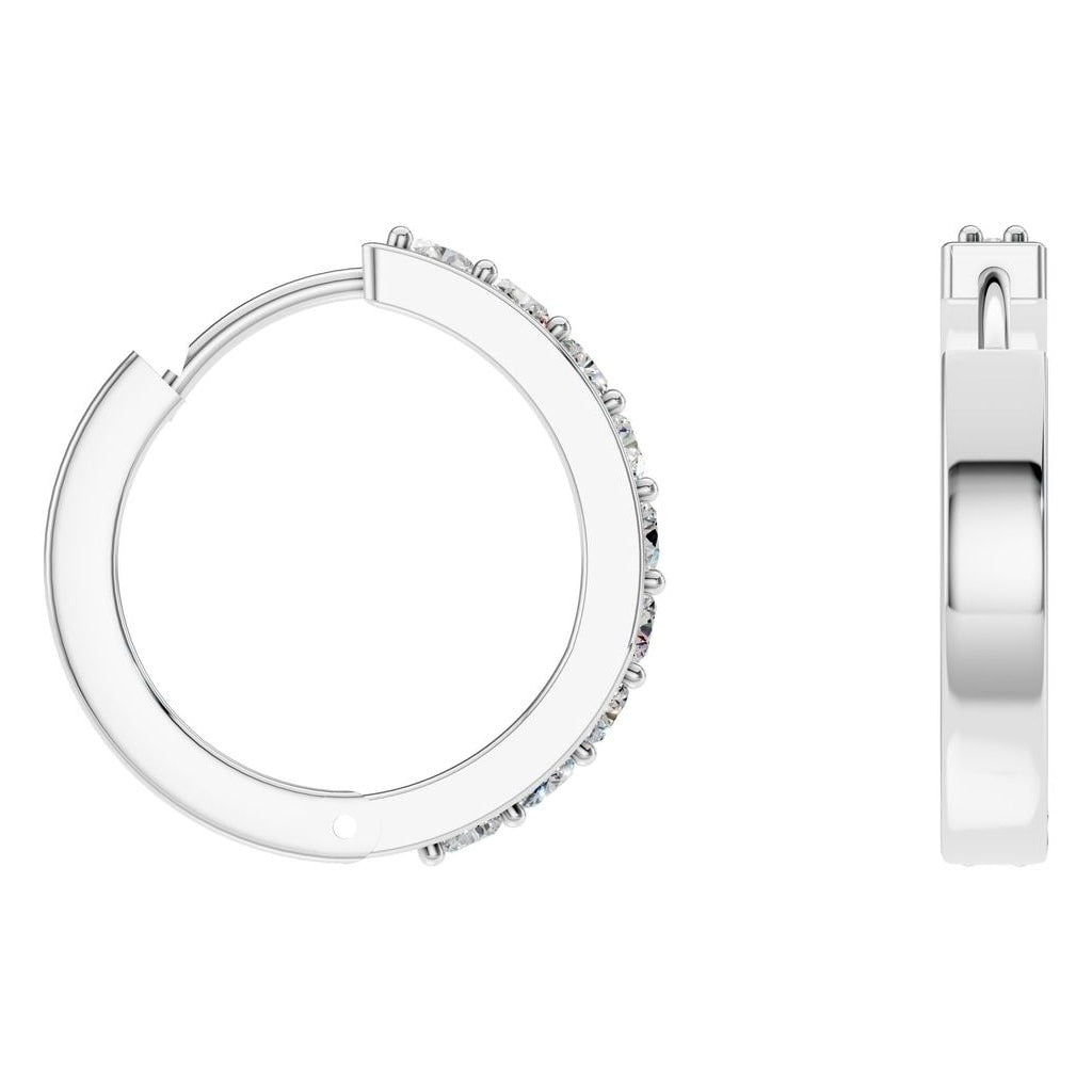 EA-1315 White Gold Earrings SET - Angle View