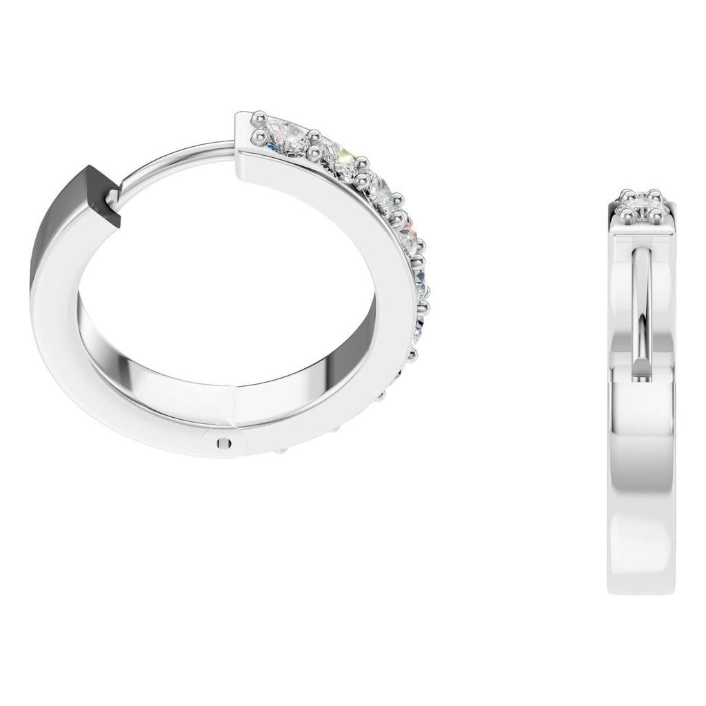 EA-1315 White Gold Earrings SET - Side View