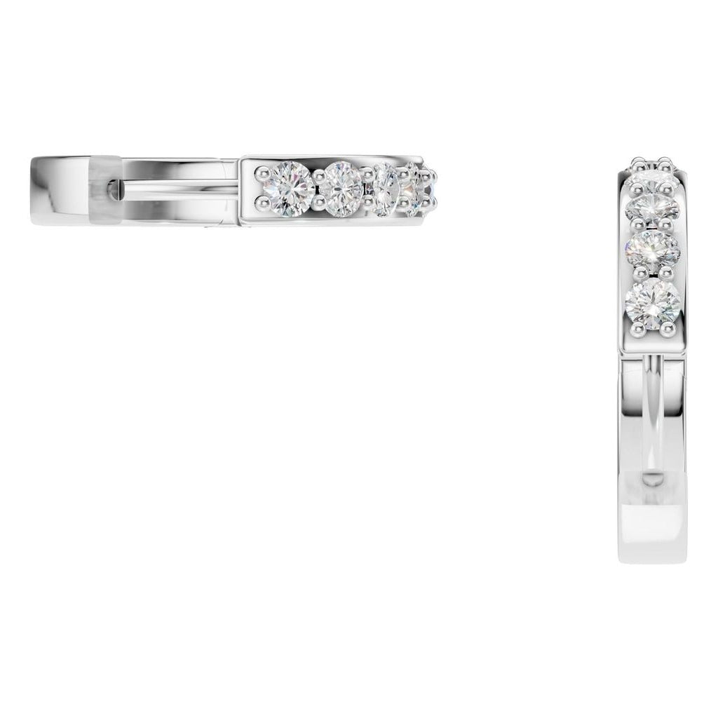 EA-1315 White Gold Earrings SET - Back View