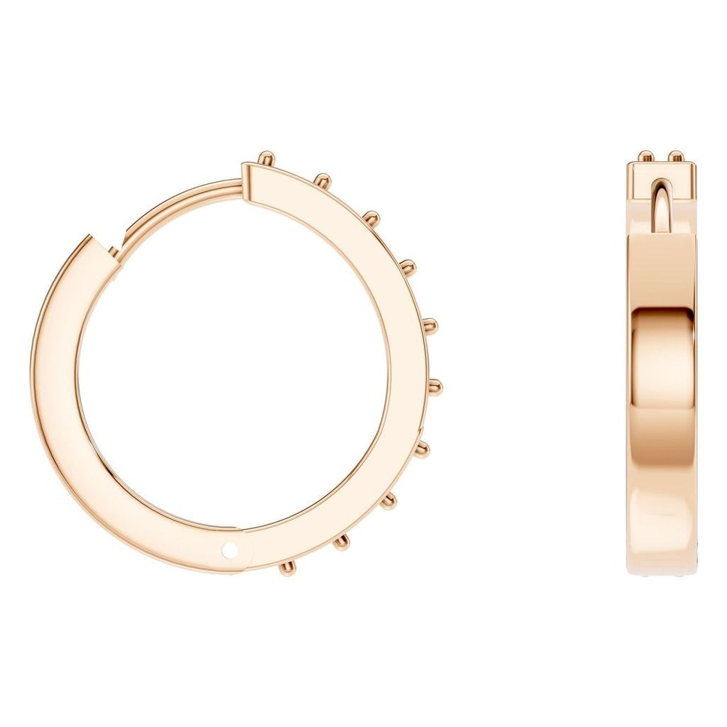 EA-1315 Rose Gold Earrings UNSET - Angle View
