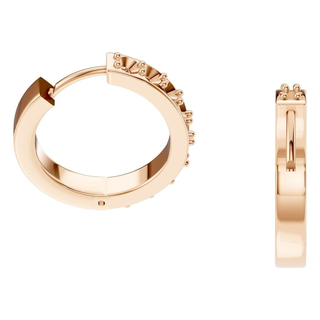 EA-1315 Rose Gold Earrings UNSET - Side View