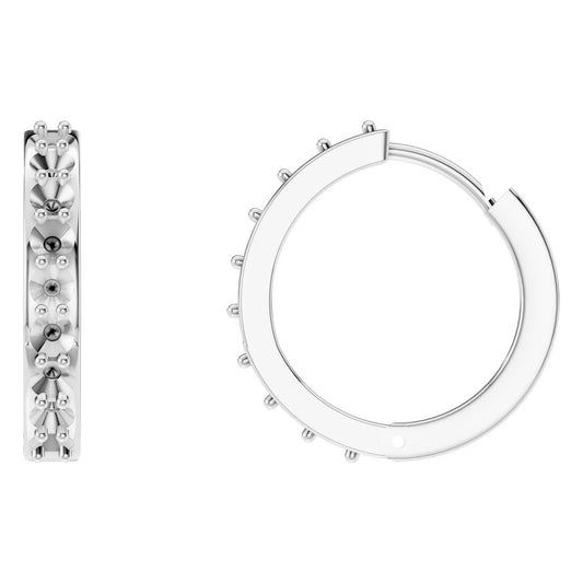 EA-1315 White Gold Earrings UNSET - Main View