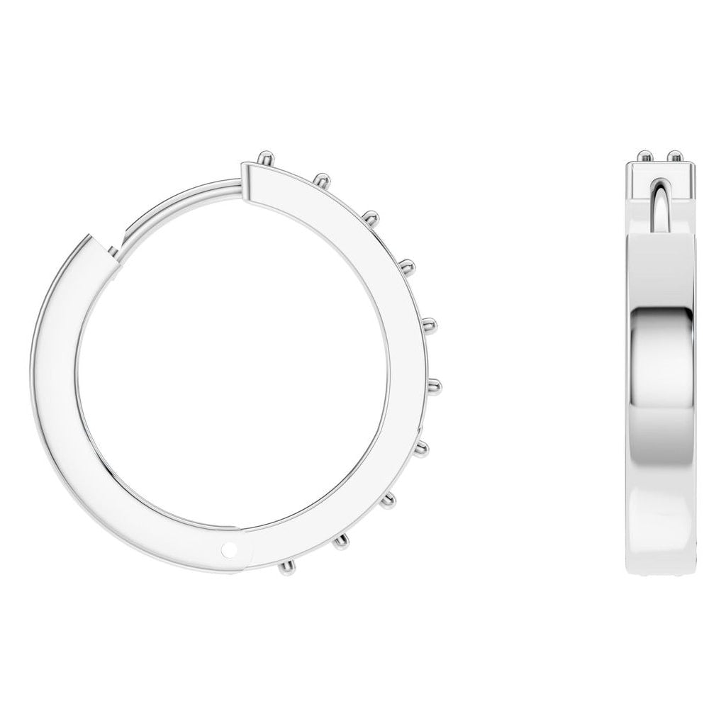 EA-1315 White Gold Earrings UNSET - Angle View