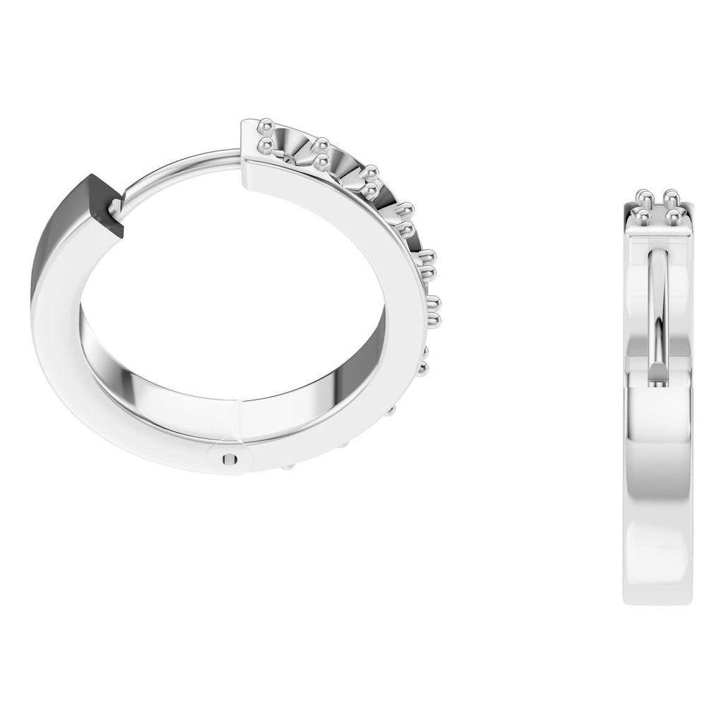 EA-1315 White Gold Earrings UNSET - Side View