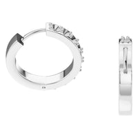 EA-1315 White Gold Earrings UNSET - Side View