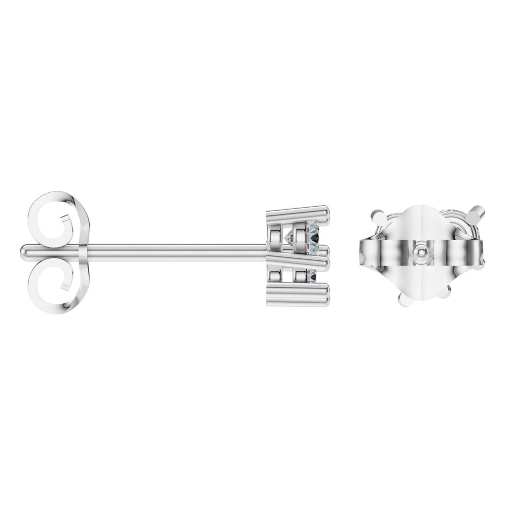 EA-1461 White Gold Earrings SET - ANGLE