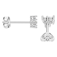 EA-1461 White Gold Earrings SET - Side View