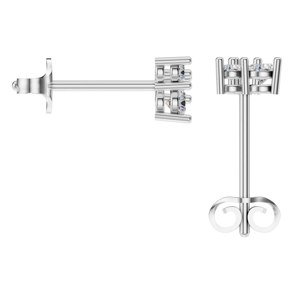 EA-1461 White Gold Earrings SET - BACK