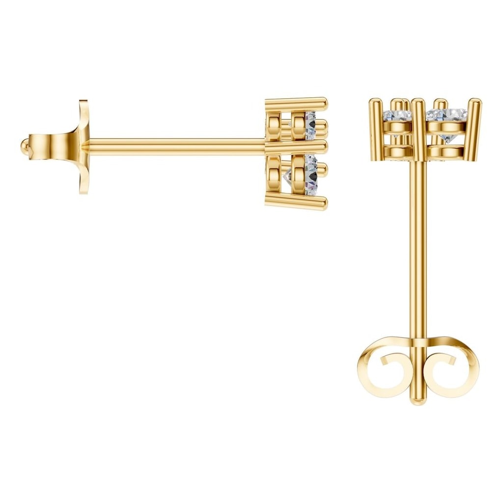 EA-1461 Yellow Gold Earrings SET - BACK