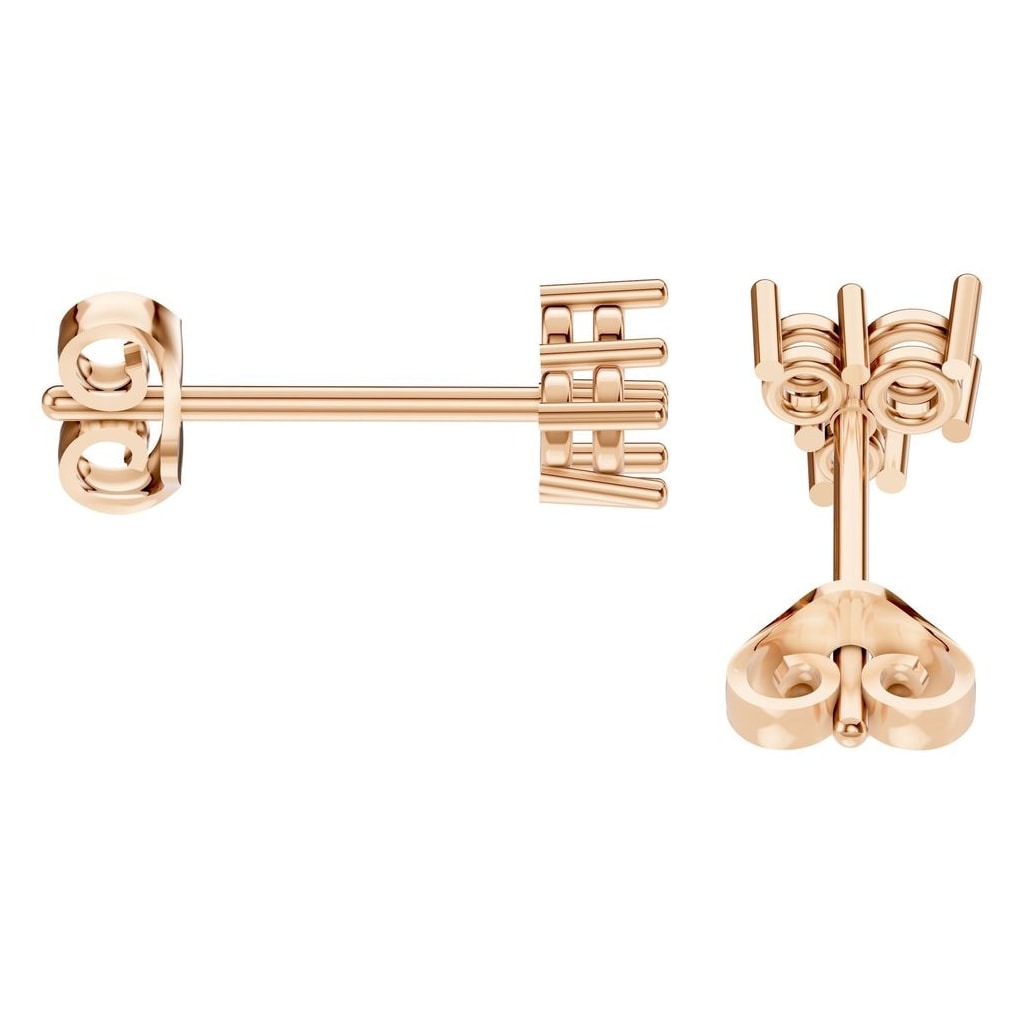 EA-1461 Rose Gold Earrings UNSET - Side View