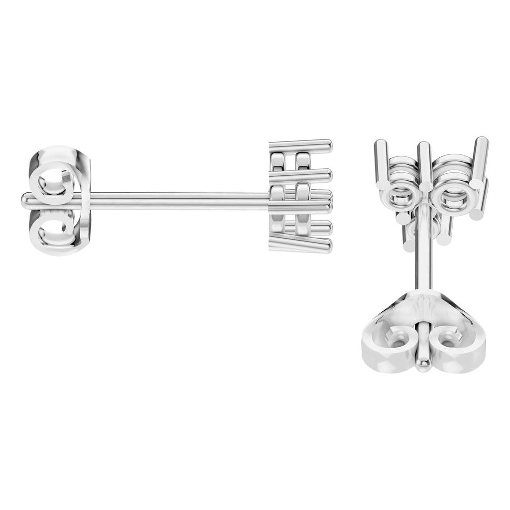 EA-1461 White Gold Earrings UNSET - Side View