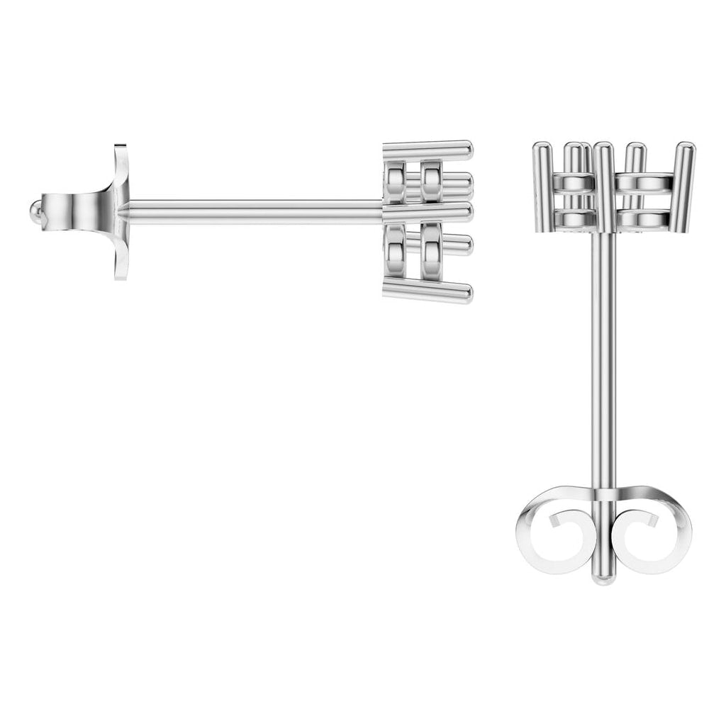 EA-1461 White Gold Earrings UNSET - BACK