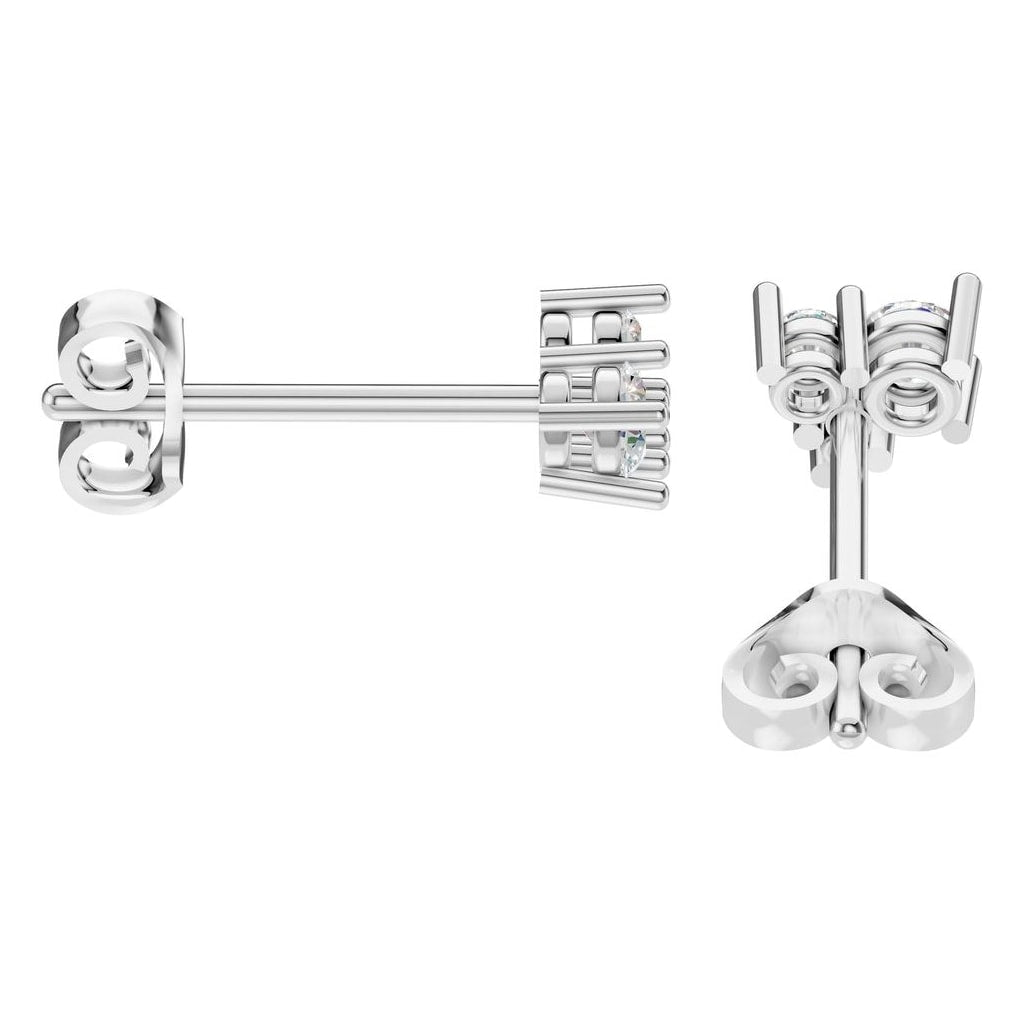 EA-1461 White Gold Earrings SET - Side View