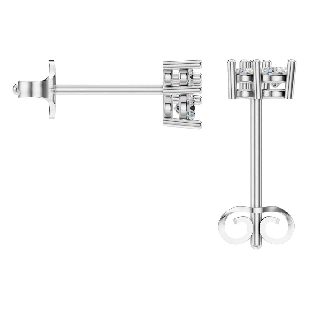 EA-1461 White Gold Earrings SET - BACK