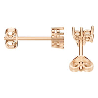 EA-1461 Rose Gold Earrings UNSET - Side View