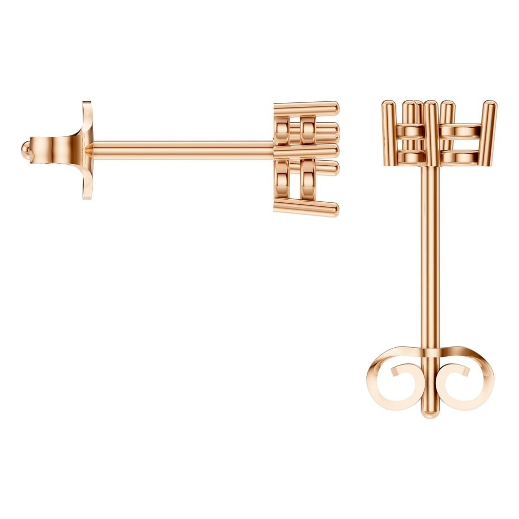 EA-1461 Rose Gold Earrings UNSET - BACK