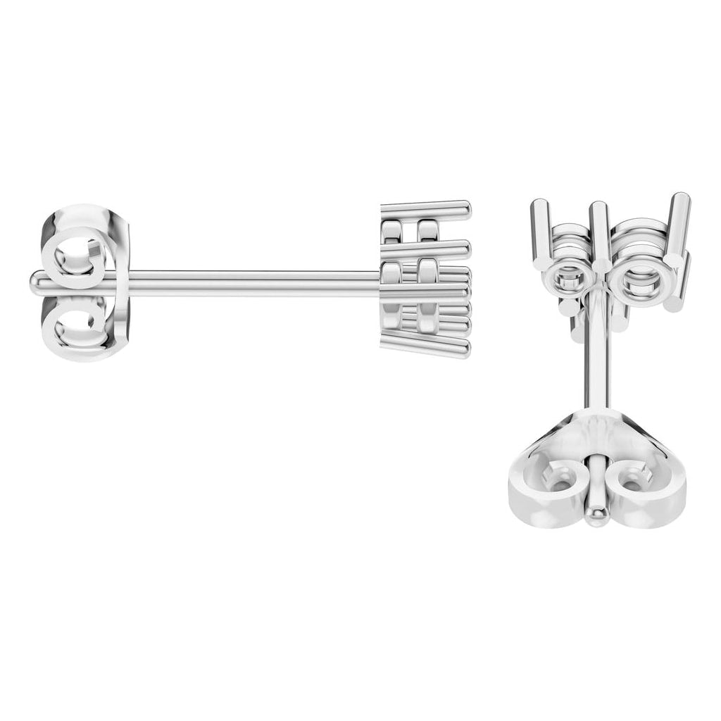 EA-1461 White Gold Earrings UNSET - Side View