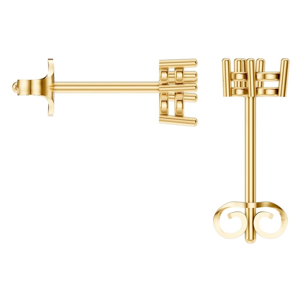 EA-1461 Yellow Gold Earrings UNSET - BACK