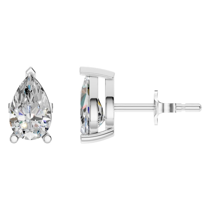 Stud Solitaire Earrings Mounting - Pear 8.8x5.5mm