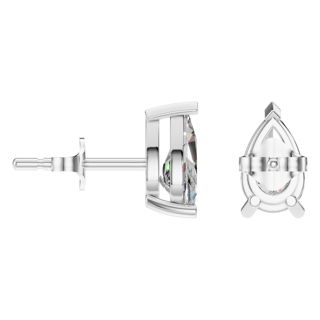EA-1865 White Gold Earrings SET - Angle View