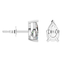 EA-1865 White Gold Earrings SET - Angle View
