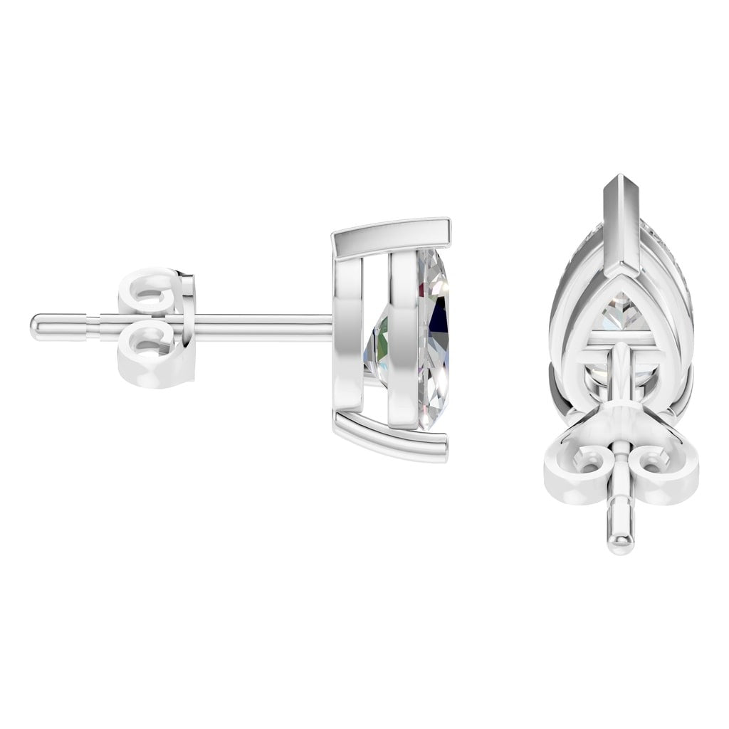 EA-1865 White Gold Earrings SET - Side View