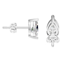 EA-1865 White Gold Earrings SET - Side View