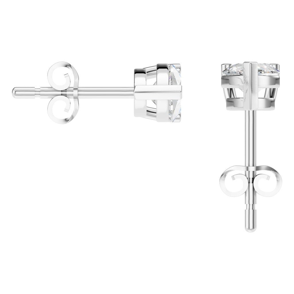 EA-1865 White Gold Earrings SET - Back View