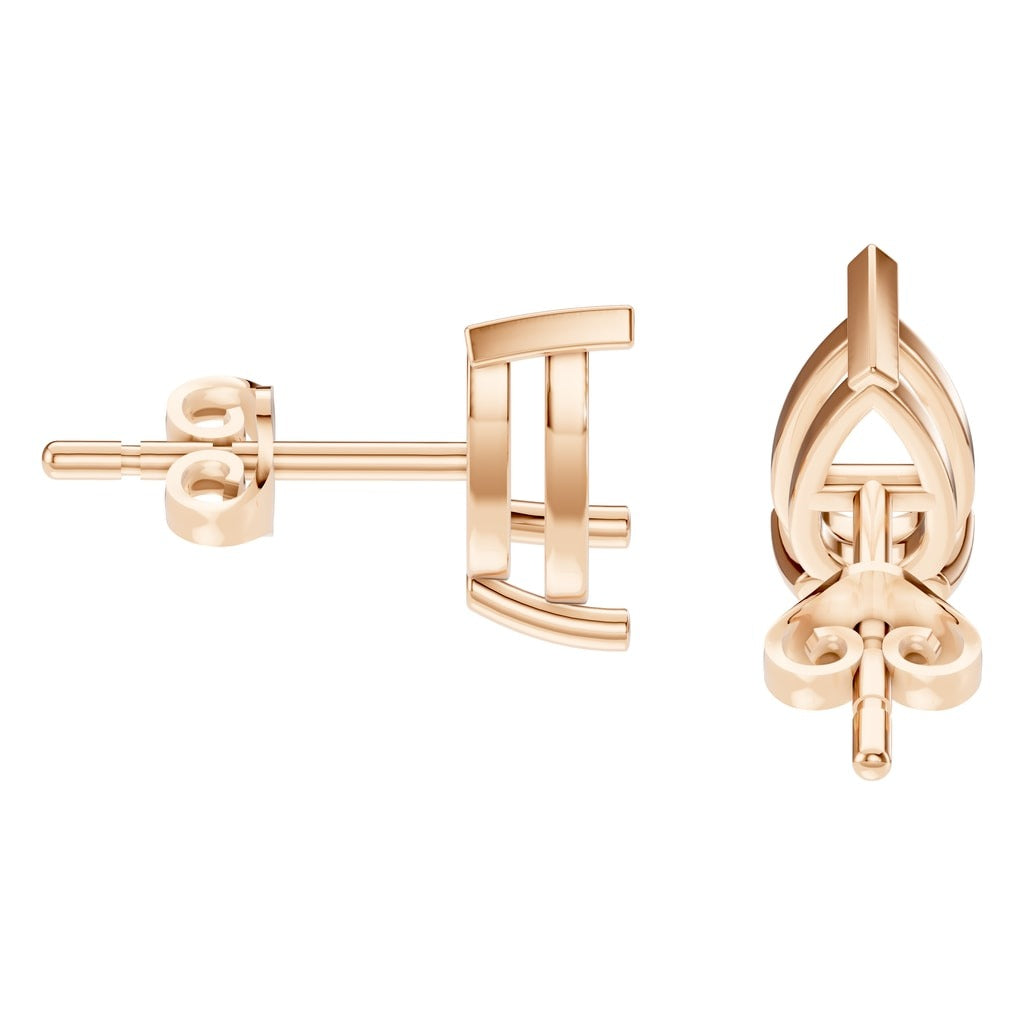 EA-1865 Rose Gold Earrings UNSET - Side View