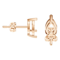 EA-1865 Rose Gold Earrings UNSET - Side View